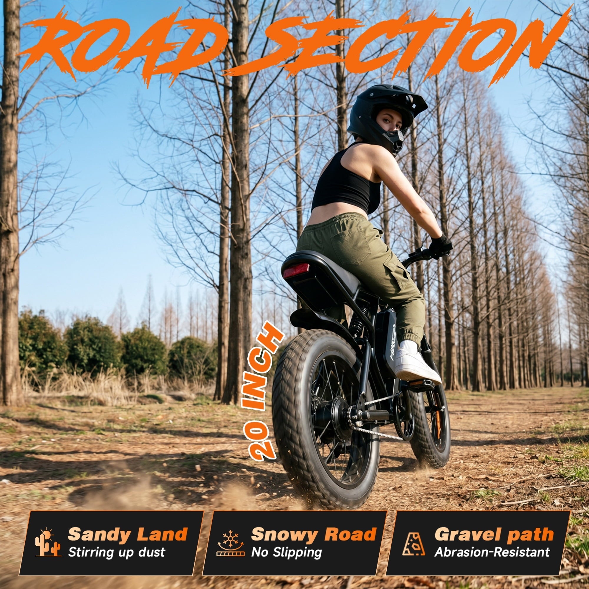 HiKeep 20 Fat Tire Electric Bike for Adults, 750W 1500W Peak Motor, 48V 17.5Ah Removable Battery E-Mountain, Full Suspension Dirt Ebike, UL2849