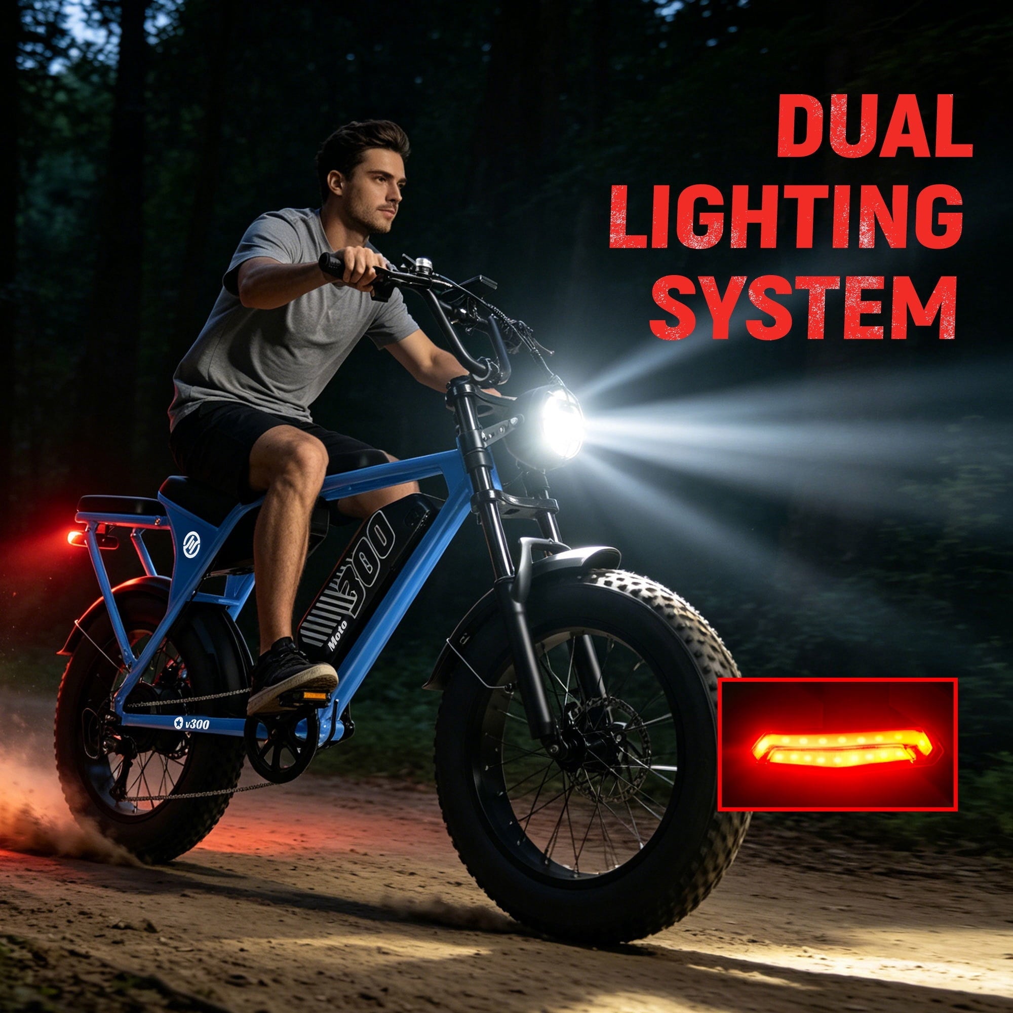 ESKUTE V300D Ebike for Adults, Up to 30MPH Electric Bicycle, Peak 1500W Motor, 48V 41.6AH Removable Battery, 20 x 4.0 Fat Tire E-Bike, Full Suspension, 7-Speed for All Terrain Purple, UL2849