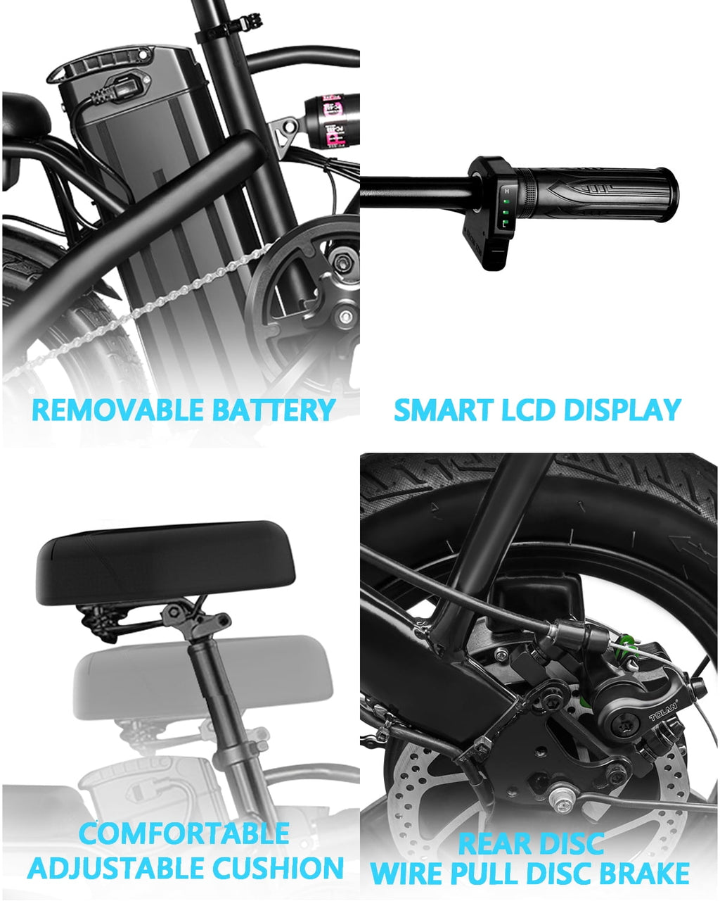 Electric Bike, 18 Mph Electric Bicycles, 350W Peak 500W Motor Foldable Ebike, 14 Tire E-bike for Adults, 48V 8Ah Battery, 15° Uphill, UL2849 Certified, 25 Miles PAS Range