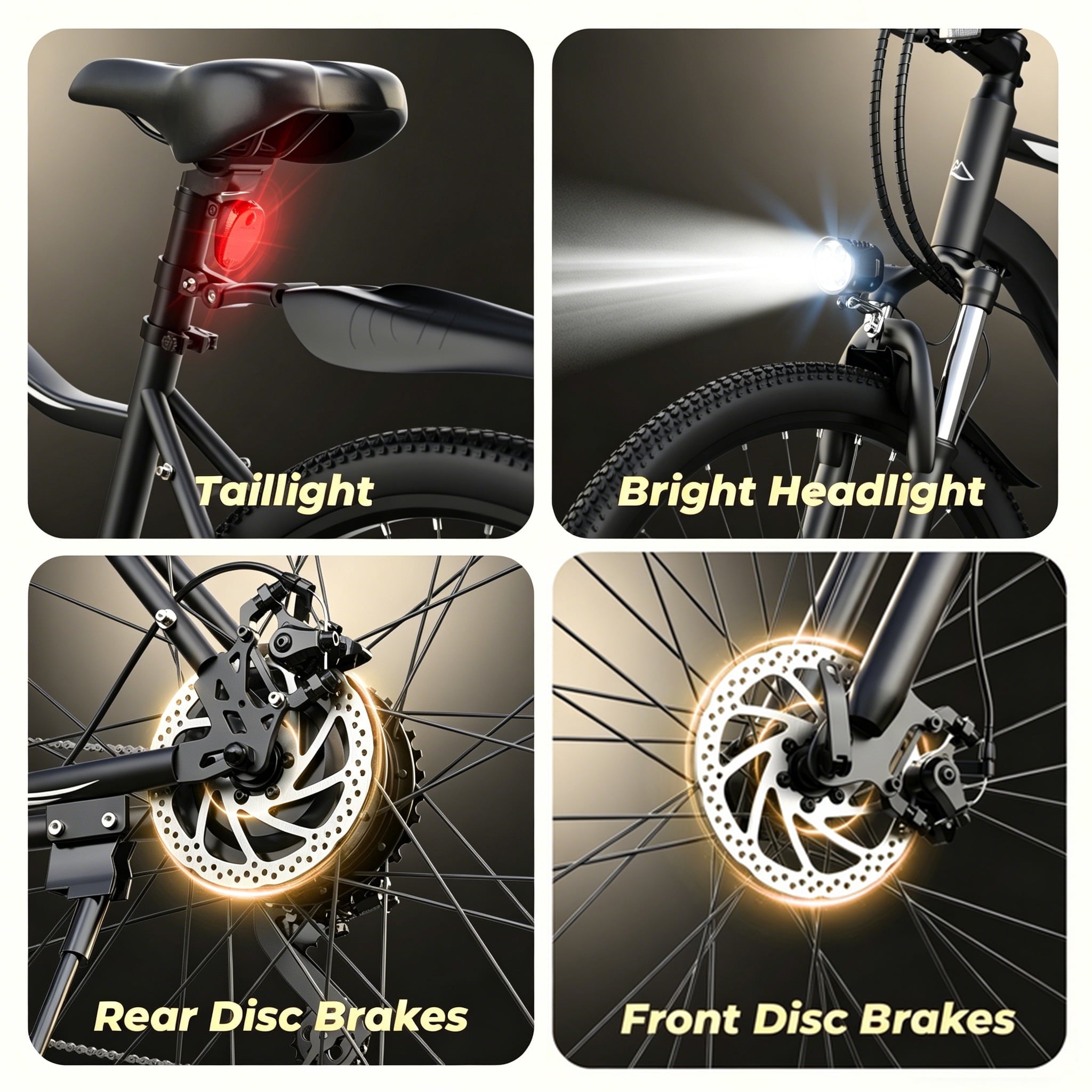 Adult Electric Bike 750W Peak Motor,20MPH E-Bike with 55 Miles+ Range,36V 15Ah Battery,Mountain Electric Bicycle for All-Day Trail Riding,Black