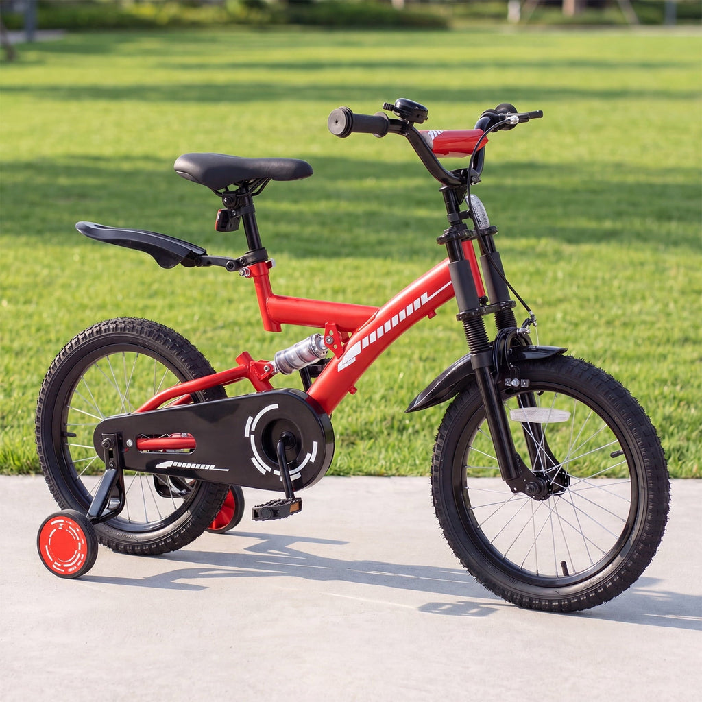 Fenbeli 16 Inch Kids Bike with Training Wheels for Girls Boys Ages 4-7, Red