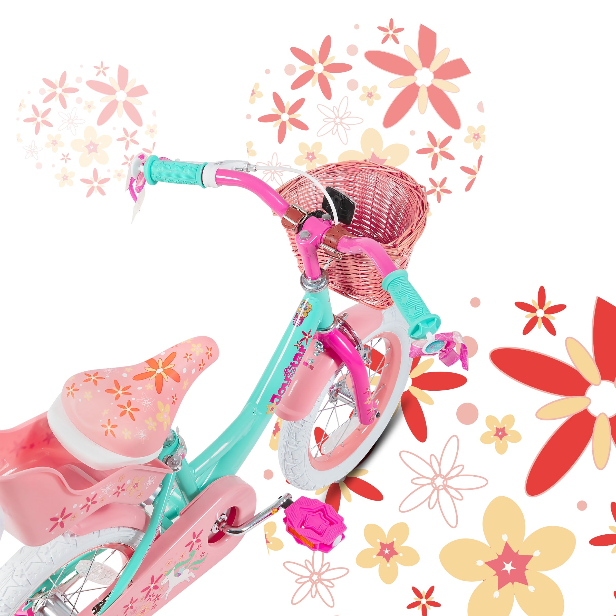 Joystar Unicorn 12inch Girls' Bike, Mint Purple