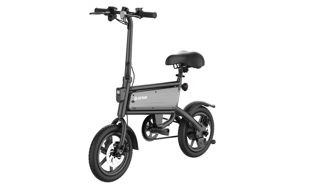 GOTRAX S2 14 Folding Adult Electric Bike, 250W, 15.5 mph Max Speed LED Display, Black