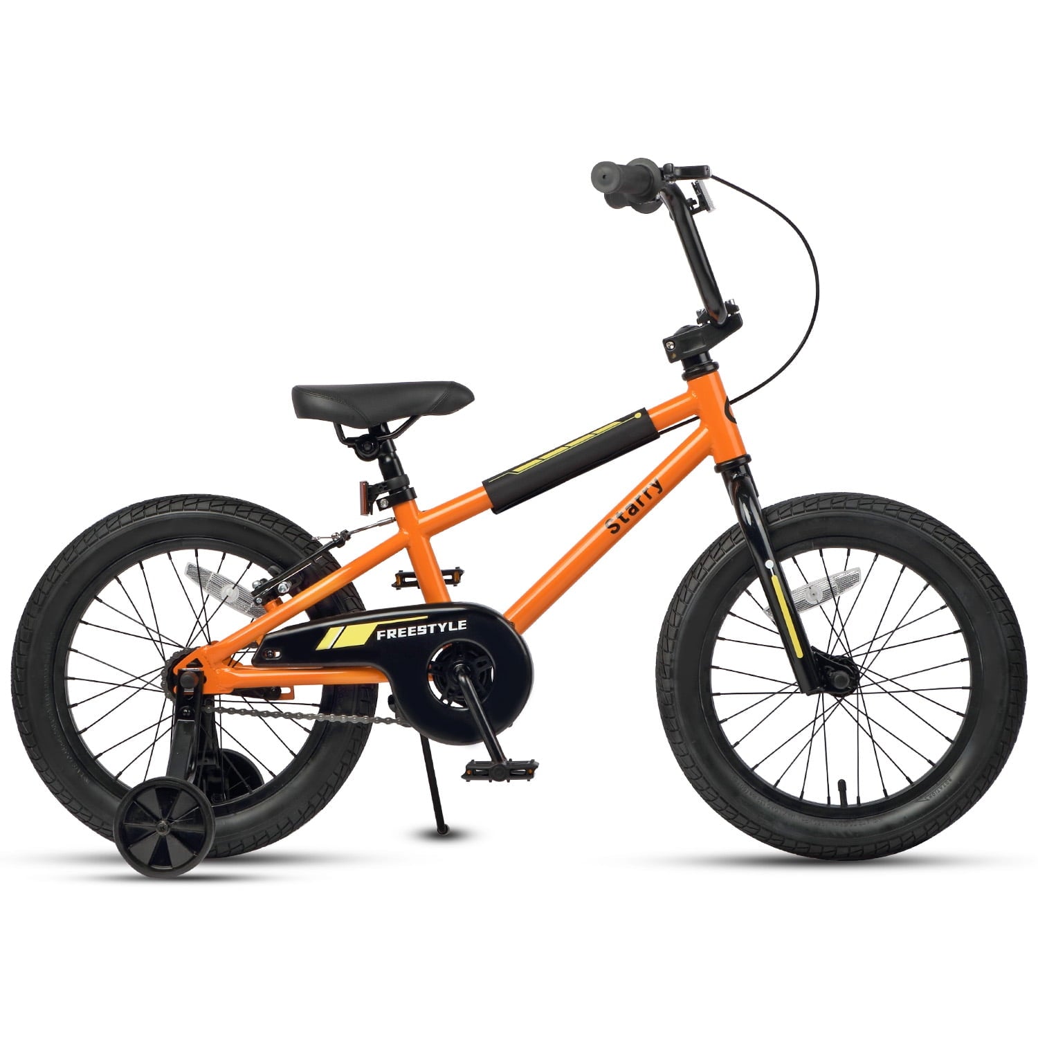 Glerc 16 Inch Little Kids Bike for Over 4 Years Old Boys Girls Youth BMX Style Bicycle with Training Wheels Coaster & Rear V Brake, Black