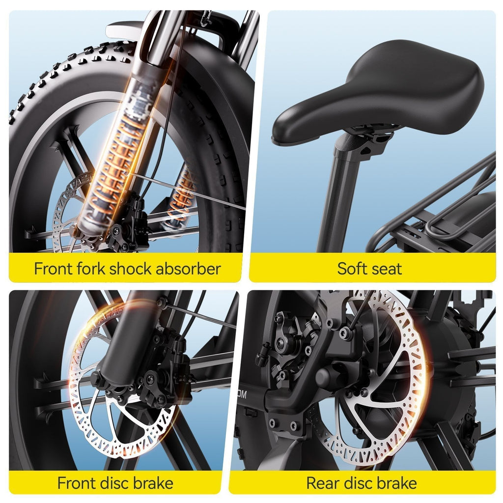 TST Electric Bike for Adult, 750W Motor 48V/15AH, UL2849, 20x4 Fat Tire Mountain E-bike, Hydraulic Disc Brakes, APP Control