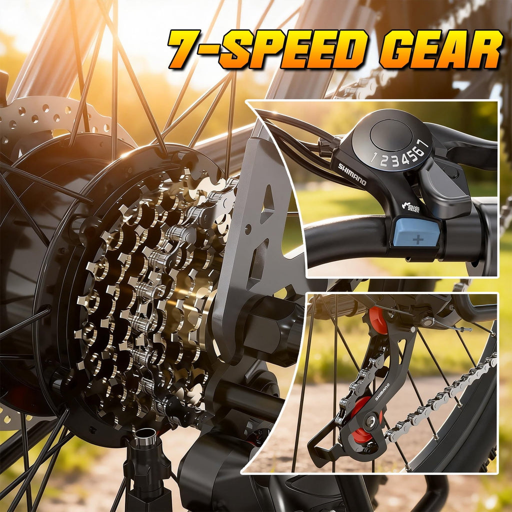 Electric Bike for Adults, 26 Commuter Ebikes with 7-Speed Gears, 25MPH, 720W Peak Motor, Removable Battery, 50 Miles Range, Electric Mountain Bicycle for All Terrain UL2849