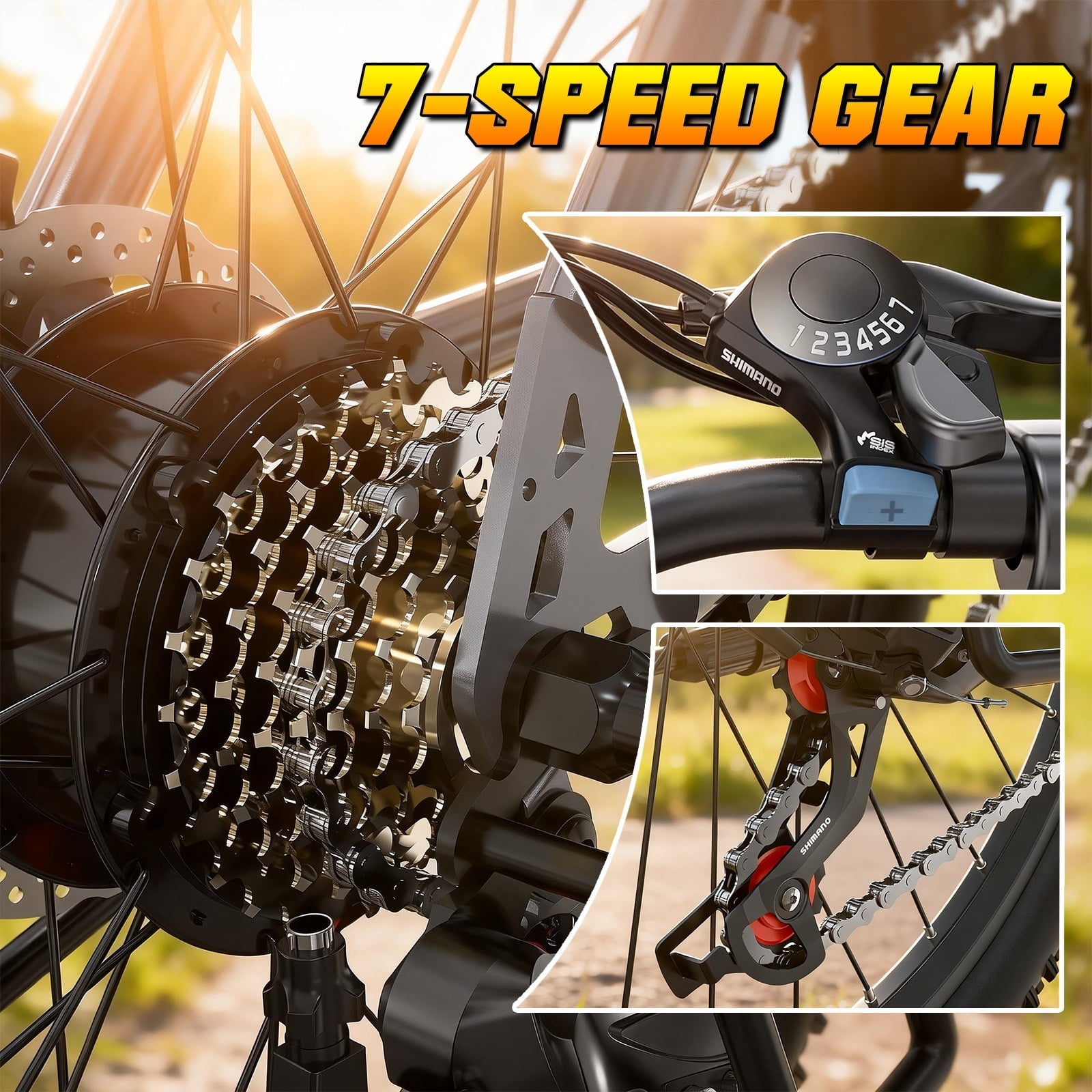 Electric Bike for Adults, 26 Commuter Ebikes with 7-Speed Gears, 25MPH, 720W Peak Motor, Removable Battery, 50 Miles Range, Electric Mountain Bicycle for All Terrain UL2849