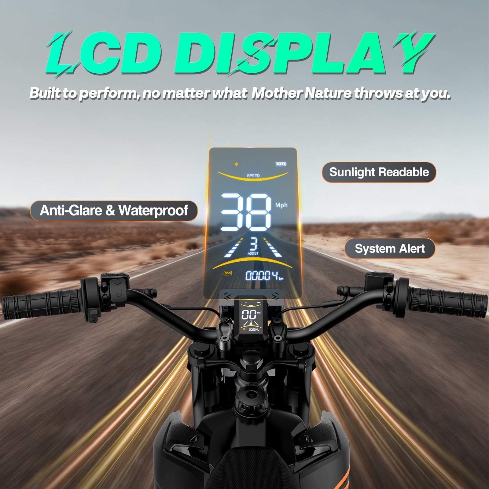 3000W Off-Road Electric Motorcycle, 60 Miles Long Range, 48V 30Ah Battery, 14 Fat Tire Trail Bike for Teens UL2849 Certified