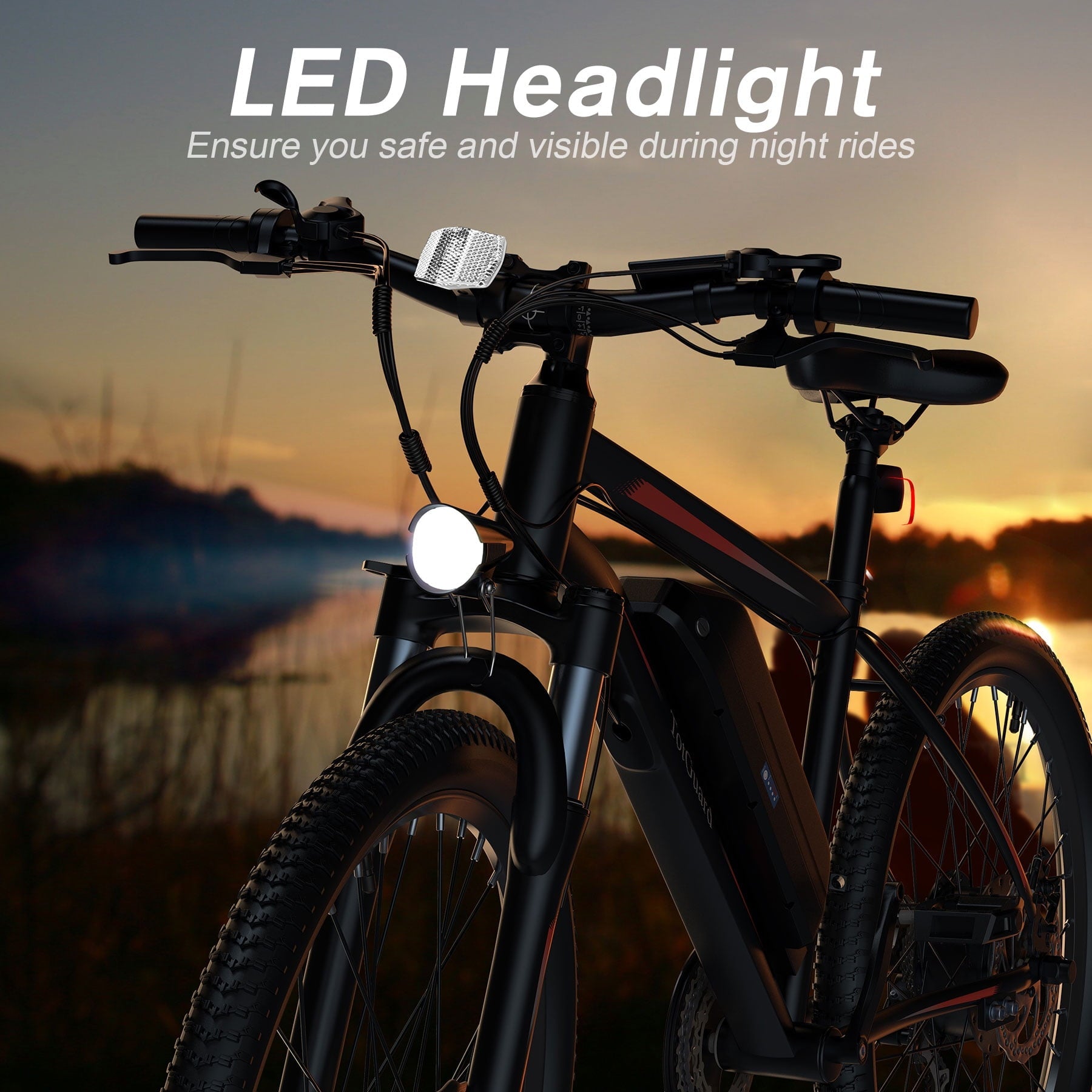 TotGuard Electric Bike for Adults, 26 Ebike 350W Adult Electric Bicycles, Electric Mountain Bike with 36V 10.4Ah Battery, Suspension Fork, Shimano 21 Speed Gears