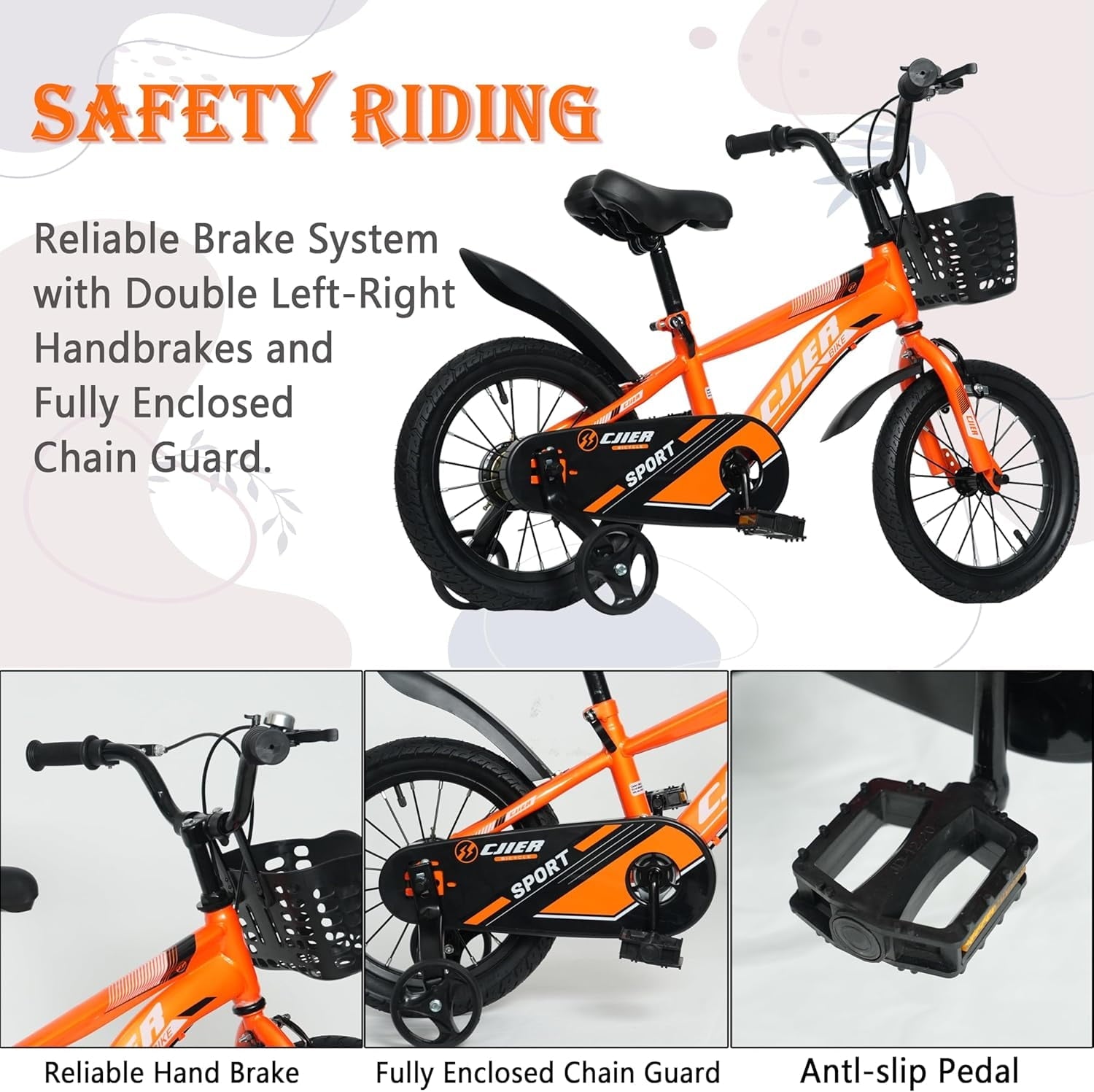 NEORIVER 14 Kids Bikes for Girls and Boys, Kids' Bicycles with Training Wheels, Ages 3-5 Years