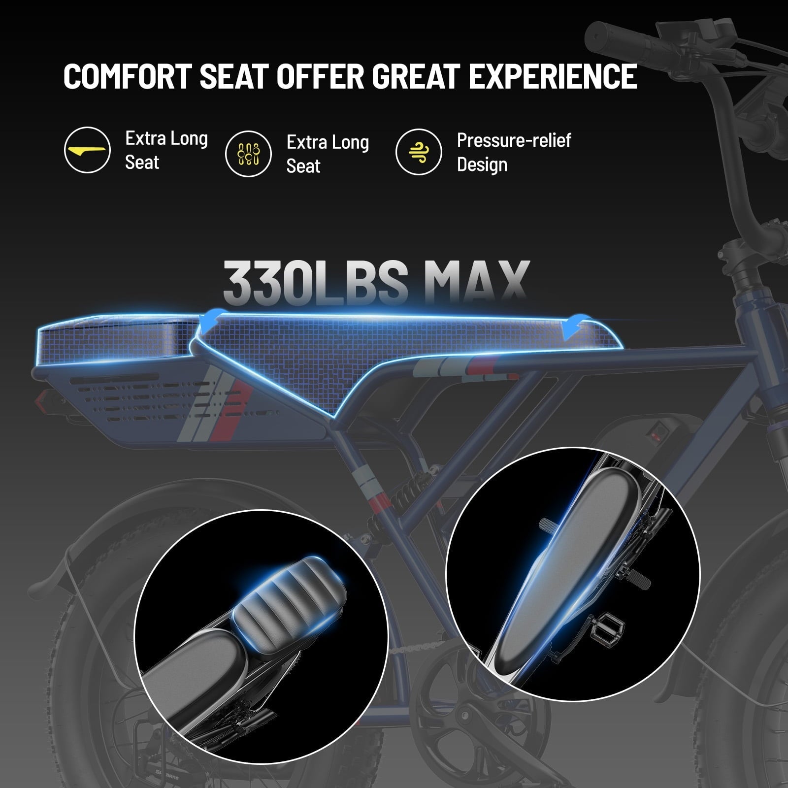 YareYi Electric Bike for Adults, 2000W Peak E-Mountain Bicycle, 20x4 Fat Tire 30mph Ebike, 48V 624Wh Removable Battery 70Miles Range, 7 Speed and Full Suspension UL2849