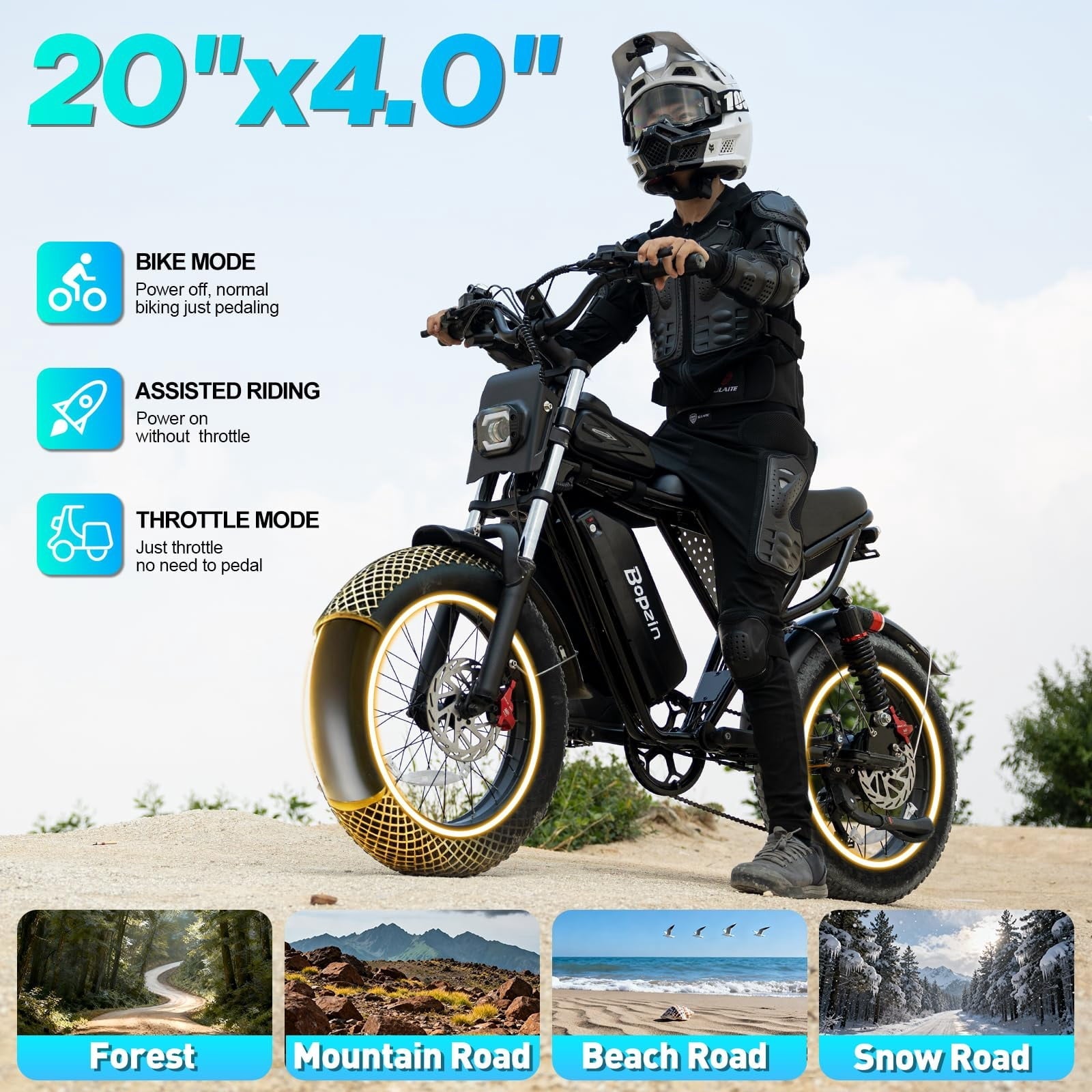 Electric Bike for Adults,1500W 35MPH,48V 20AH 30-80 Miles,20'' Fat Tire Mountain Bike with Rear Rack UL2849
