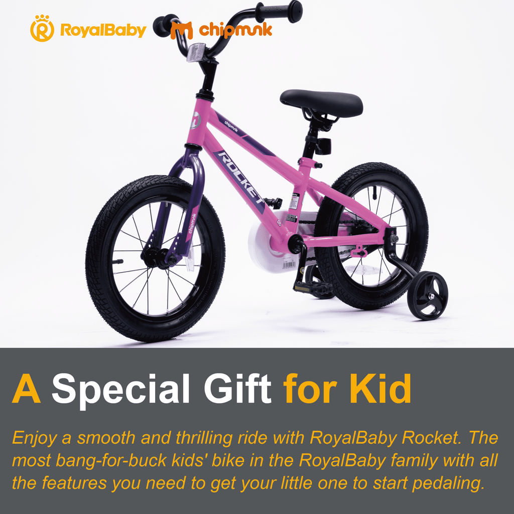 RoyalBaby Rocket Kids 14-Inch BMX Training Wheel Bicycle,Blue