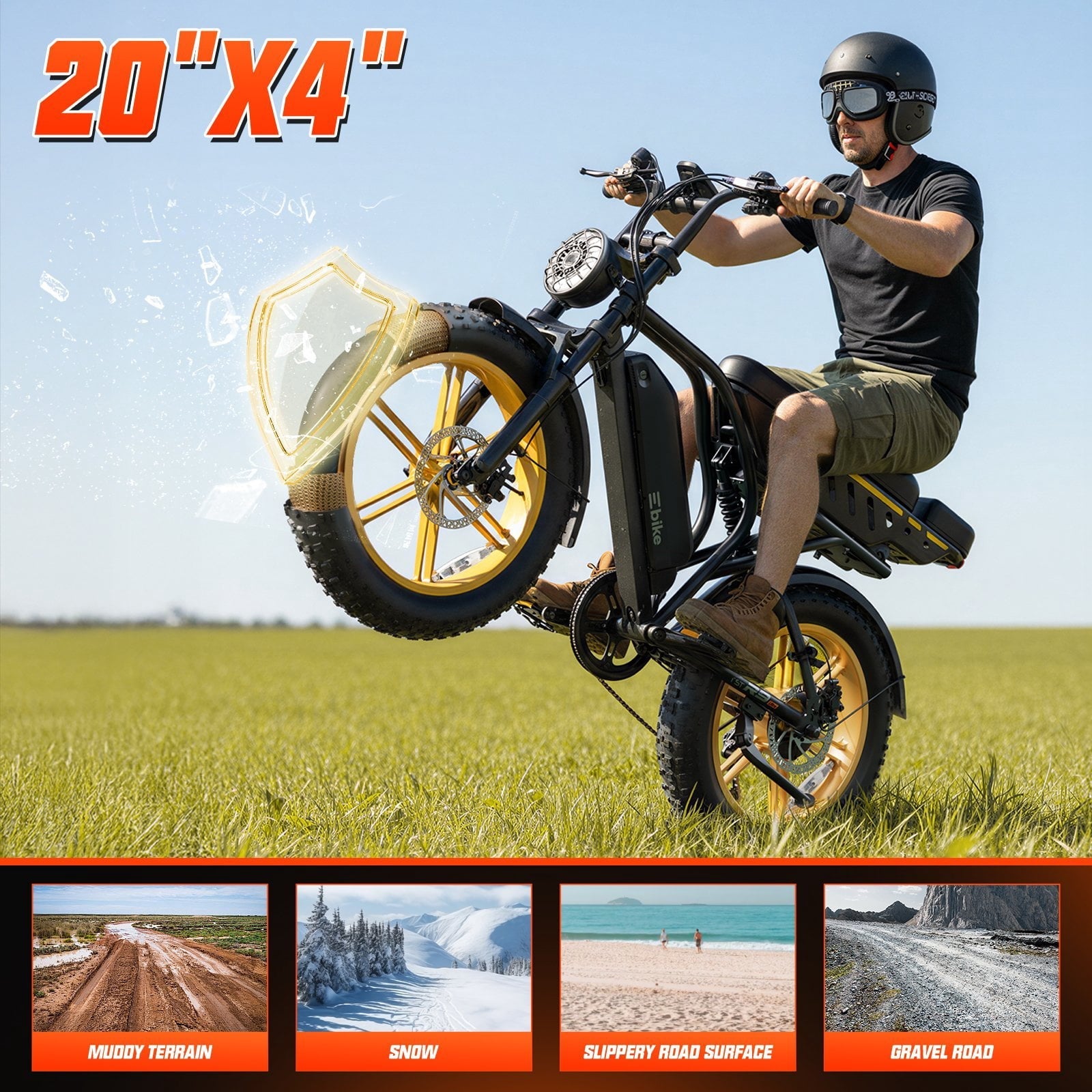 TST Electric Bike for Adults, 750W Peak 1500W Motor, 20x4 Fat Tire E Bicycle, E Mountain Bike, 48V/15AH UL2849, App Control