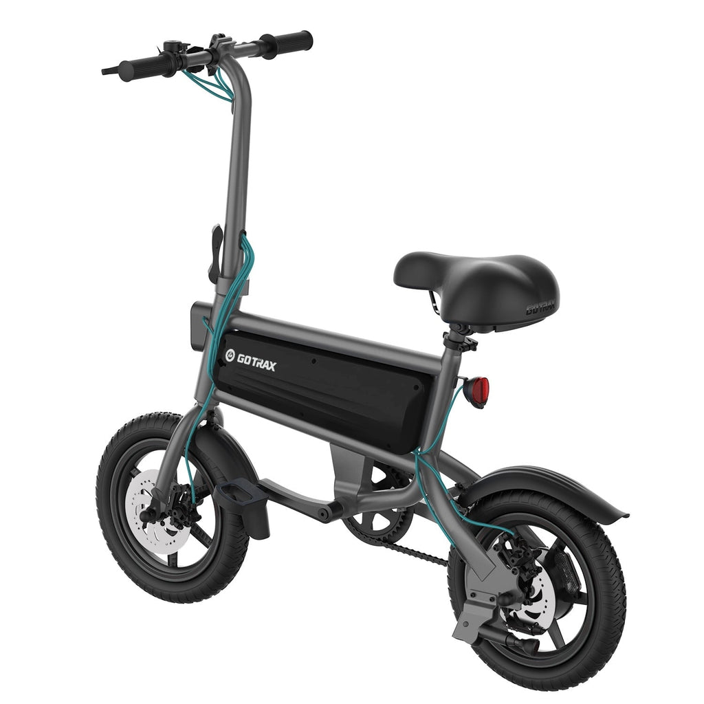 GOTRAX S2 14 Folding Adult Electric Bike, 250W, 15.5 mph Max Speed LED Display, Black