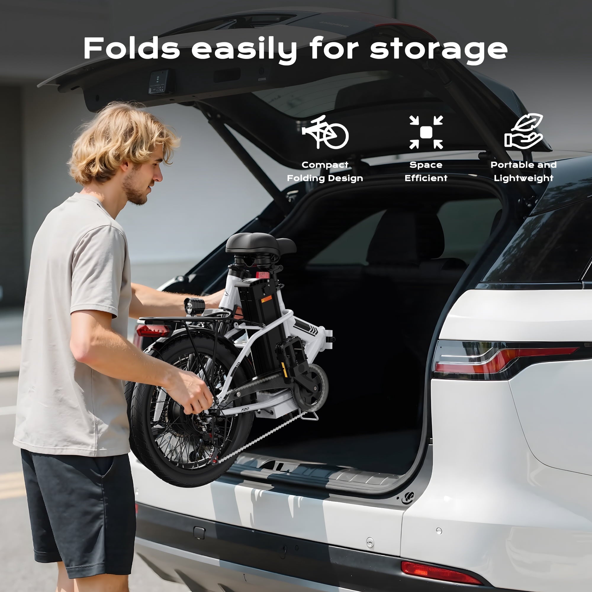 AIRWEST Electric Bike, 20 Folding Ebike for Adults, Peak 750W 20MPH Commuter E Bike with 48V 7.8AH Battery&7 Speed Gear & Dual Disc Brake & Front Suspension, 40 Miles Range (UL2849)