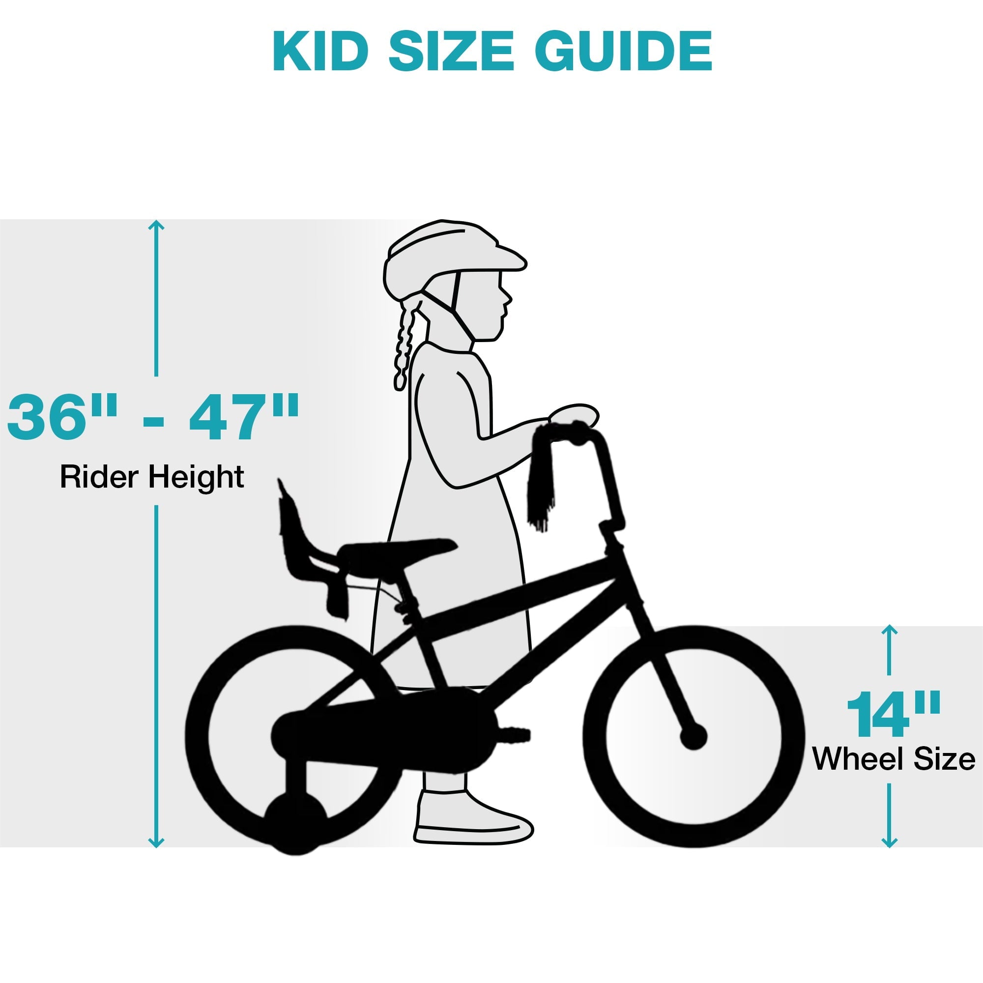 Hykolity 14 inch Girls Bike Princess Bicycle for Age 3-5 Years Old Rider Height 35-47 inch includes Training Wheel Basket Doll Seat Aqua Blue