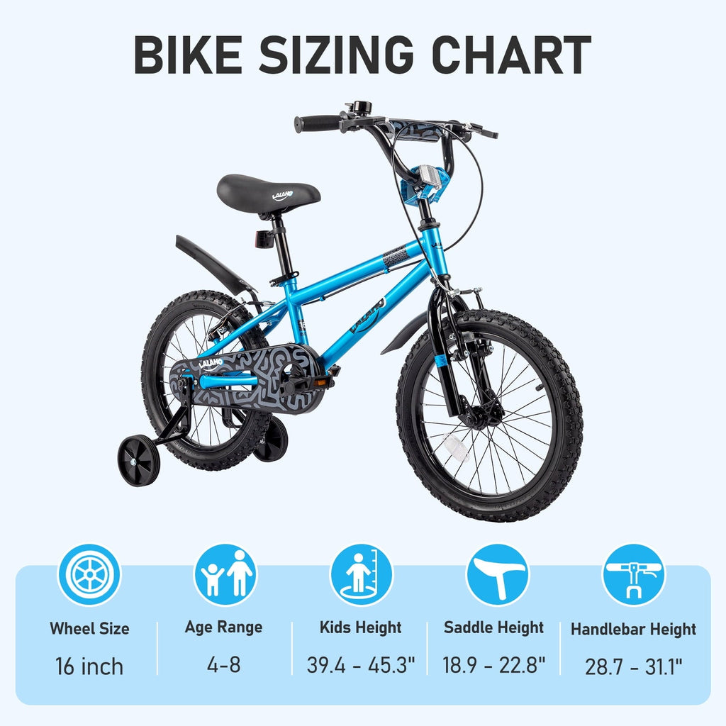 Ktaxon Bike, 18 Inch Bicycle with Training Wheels and Kickstand, Easy to Assemble, Learning to Ride, Blue
