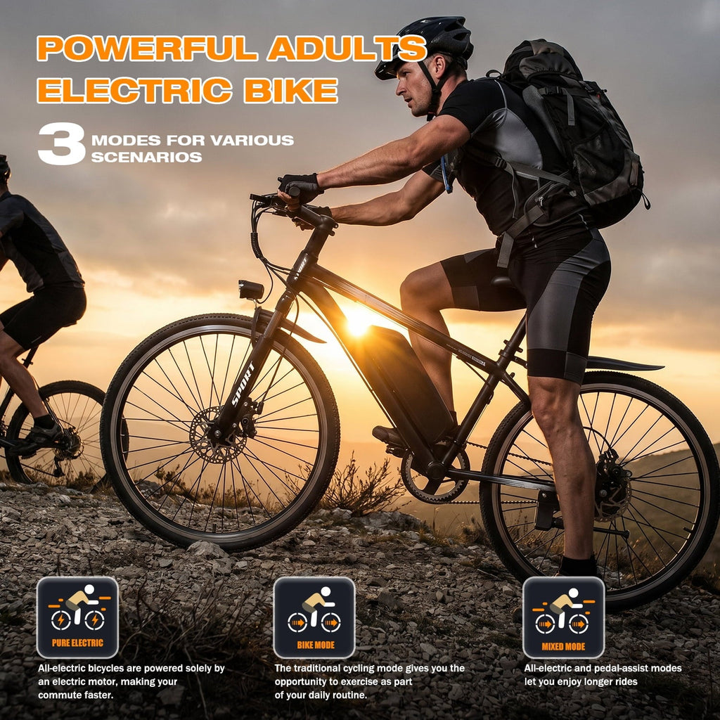 AZHAR G29 Electric Bike for Adults, 26 E-Mountain Bicycle,750W,Peak 1200W Motor 48V 10.4Ah Ebike UL2849