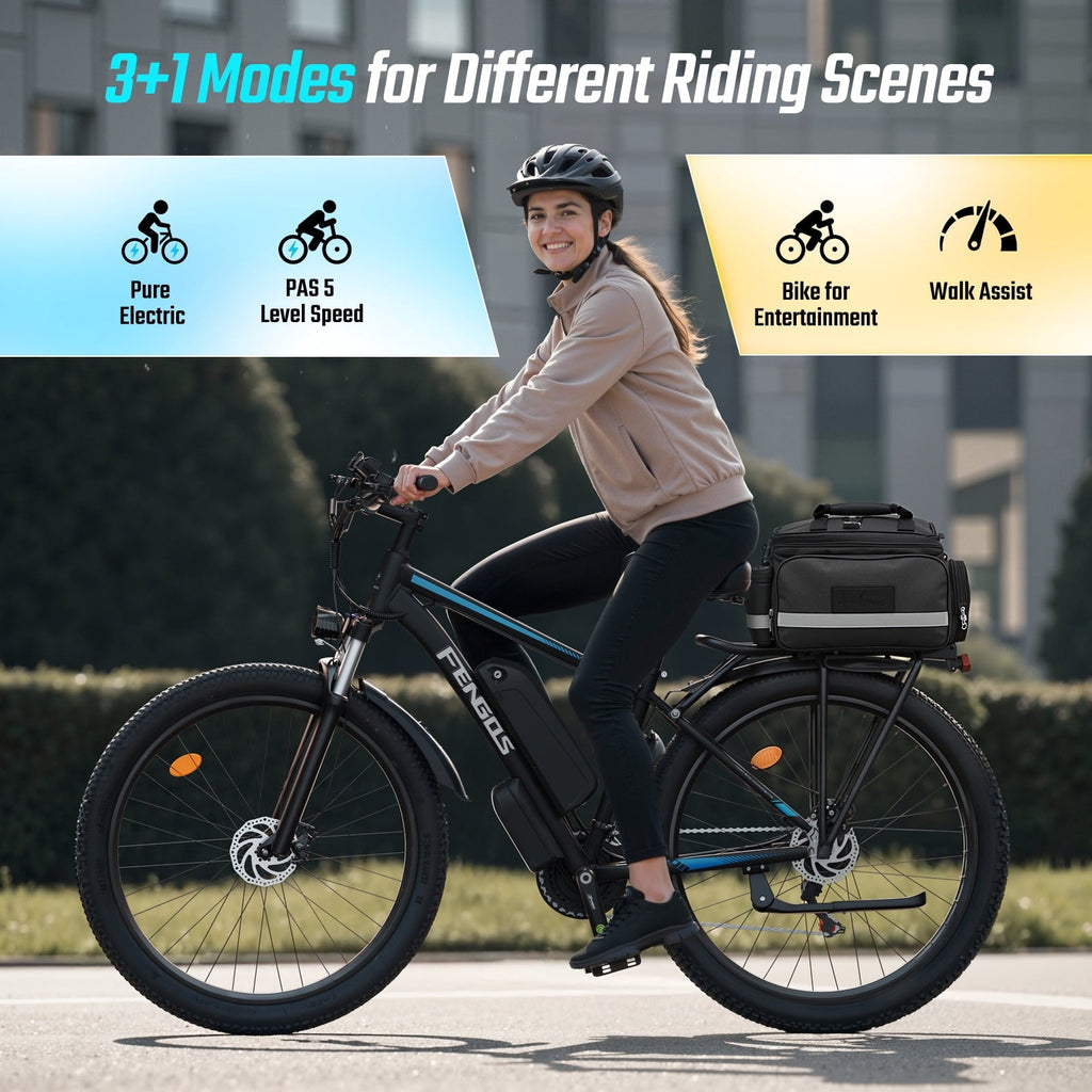 FENGQS 27.5 Electric Bike for Adults, 2000W Peak Power Motor Ebike, 35MPH 80Miles Electric Mountain Bike with 17.5AH Removable Battery-UL 2849, 21-Speed, White