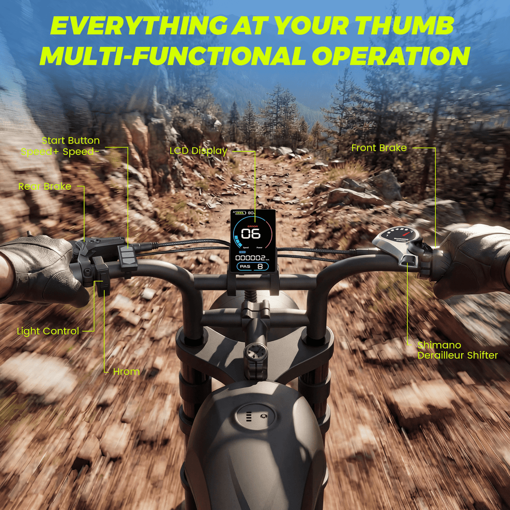 Electric Bike for Adults, 3000W Dirt Bike, 37MPH, 48V 35Ah E-Bike, 100 Miles Electric Motorcycle, 20 Fat Tire Off-Road Bike, All Terrain for Mountains, Snow, Sand, Road