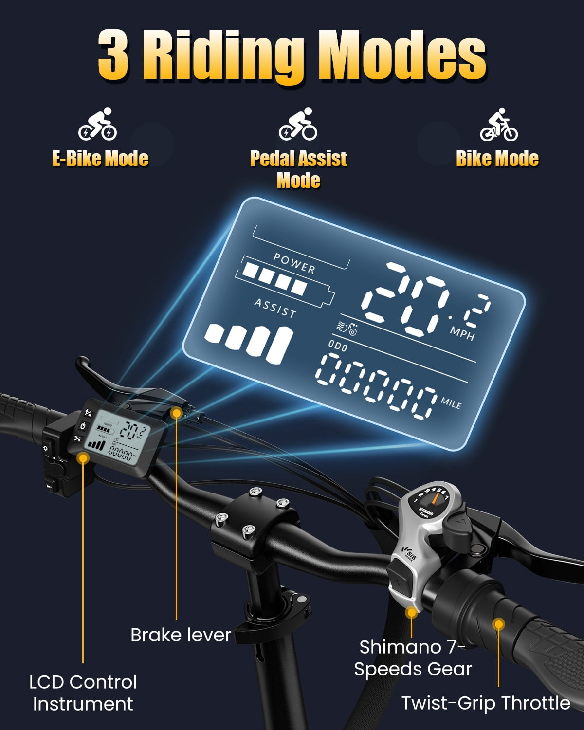 SUNTIBYE SE1 Folding Electric Bike for Adults, 1000W Motor, 28MPH, 48V 15Ah Battery, 20 Fat Tire E-Mountain Bike, UL2849, Black