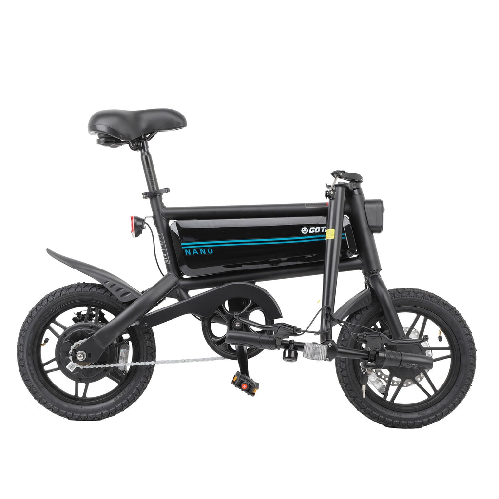 Gotrax Nano 14 Folding Adult Electric Bike,15.5mph 36V 350W Peak Foldable City Bike With LED Light,White