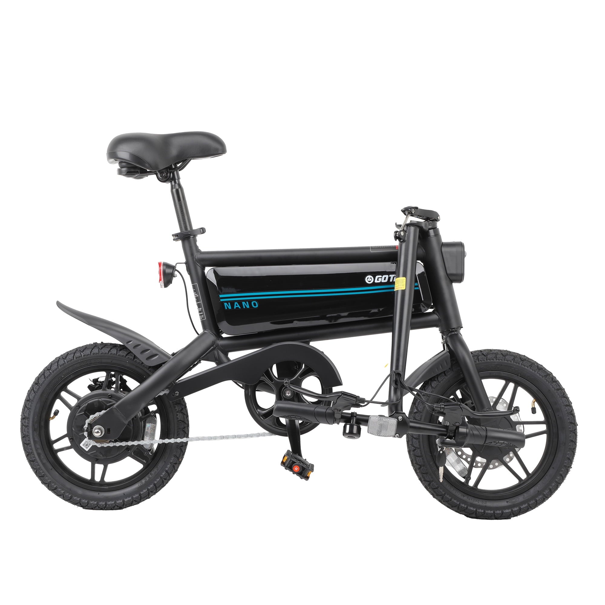 Gotrax Nano 14 Folding Adult Electric Bike,15.5mph 36V 350W Peak Foldable City Bike With LED Light,White