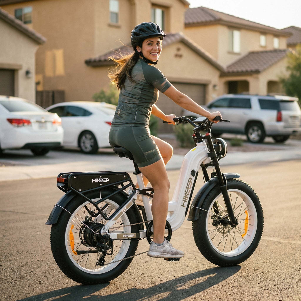 HiKeep Electric Bike for Adults, 2000W 4000W Peak Motor, 48V 25Ah Removable Lithium Battery, 26x4 Fat Tire E-Bike, 7-Speed Shimano, Full Suspension, Rear Rack, UL 2849, Black