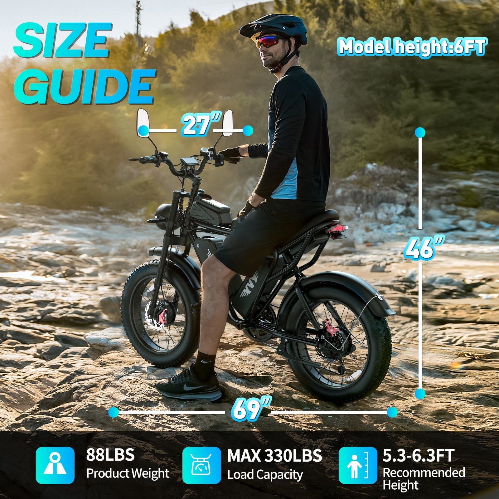 Electric Bike for Adults,1500W 35MPH,48V 20AH 30-80 Miles,20'' Fat Tire Mountain Bike with Rear Rack UL2849