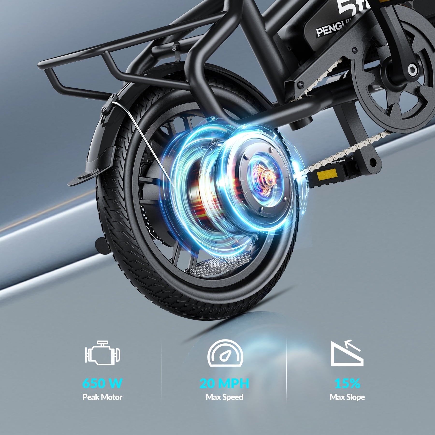 5TH WHEEL 14 Electric Bike for Adults with 650W Peak Motor Electric Bicycle, 36V 7.8Ah Battery Ebike, UL2849