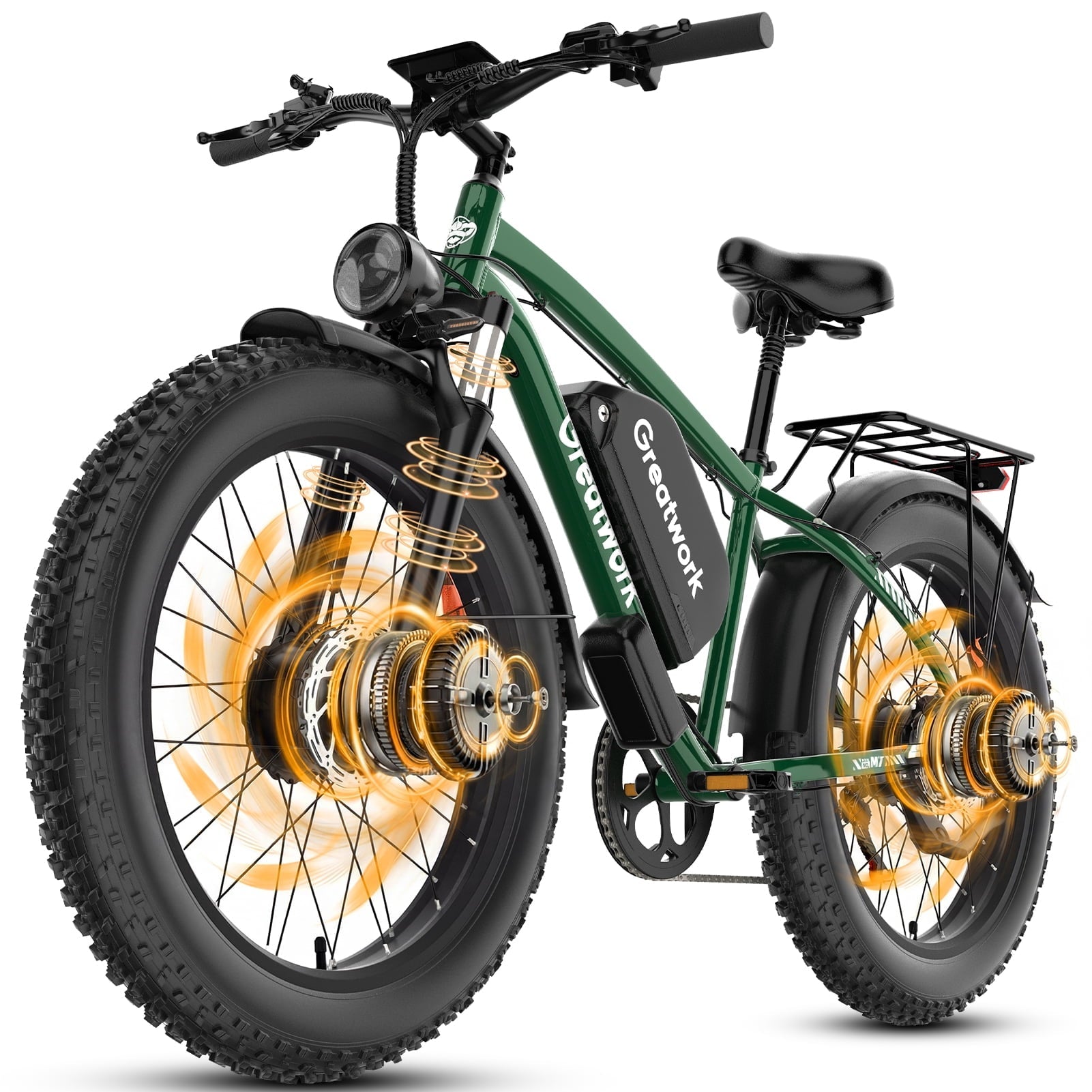 26 Electric Bike for Adult,5000w Dual Motors,up 100 Miles 52V 25Ah Ebike,26 x 4.0 Fat Tire Adult Bicycles for All Terrain,Mountain Commuter UL2849