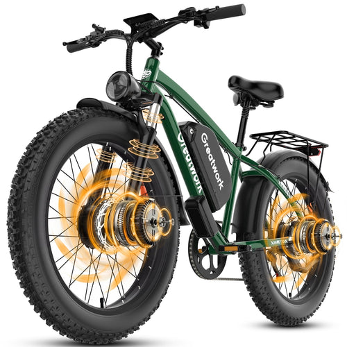 26 Electric Bike for Adult,5000w Dual Motors,up 100 Miles 52V 25Ah Ebike,26 x 4.0 Fat Tire Adult Bicycles for All Terrain,Mountain Commuter UL2849