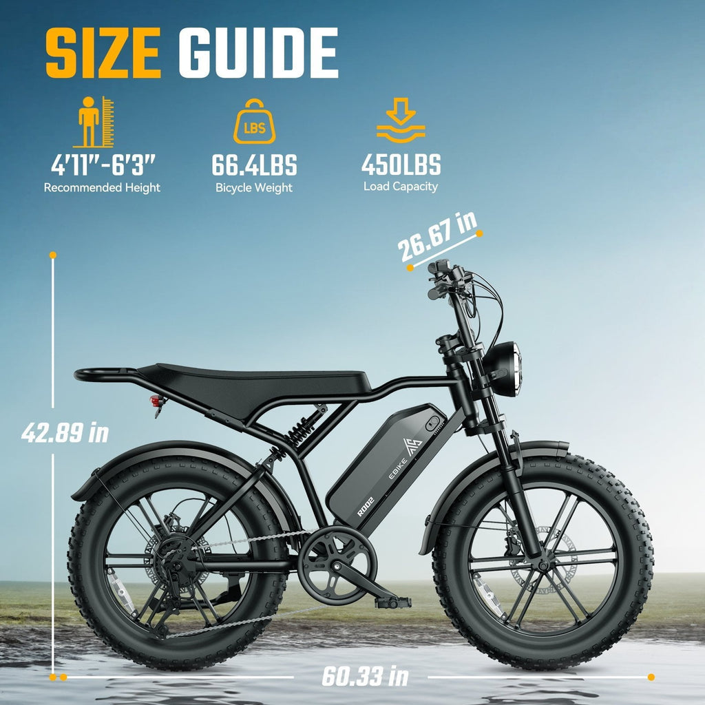 TST Electric Bike for Adults, 750W Peak 1500W Motor, 20x4 Fat Tire, E Mountain Bike, 48V/15AH UL2849