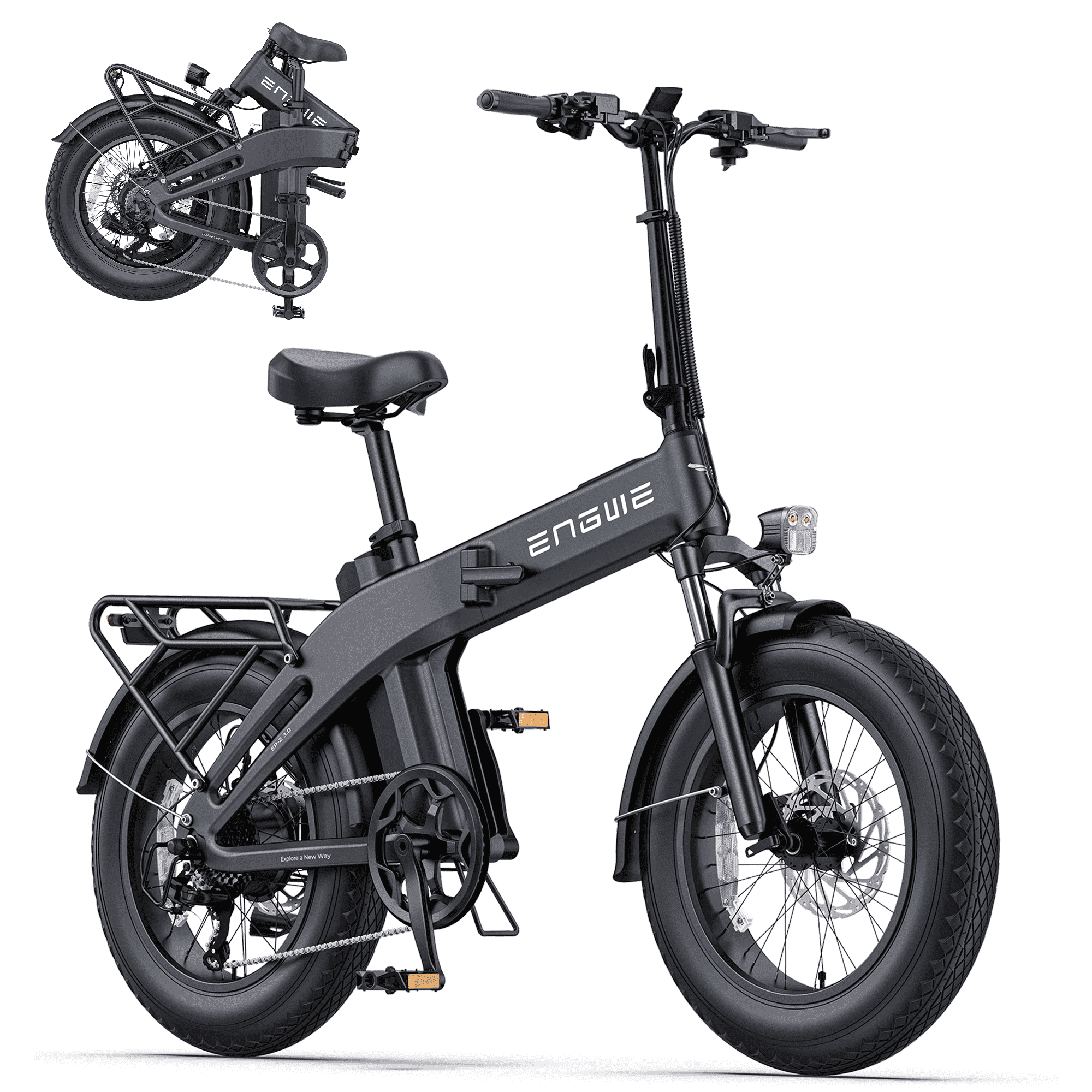 ENGWE EP-2 3.0 Electric Bike for Adult,Folding Electric Bike with App & IoT Anti-Theft 750W E-Mountain Bike 48V 15AH with 7-speed,Up to 65 Miles Range &28 Mph ,UL2849