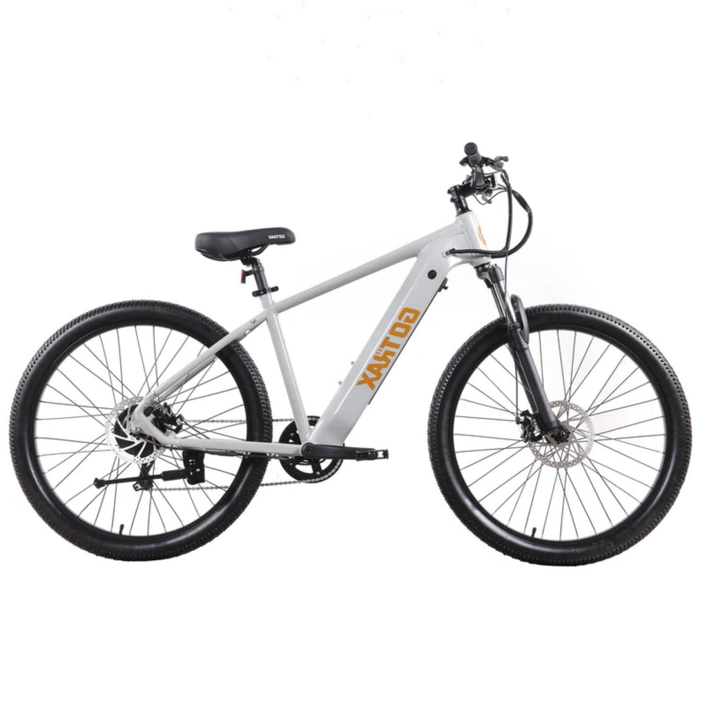 GOTRAX D1RT 27.5 Adult Electric Mountain Bike, 350W 36V 10.4Ah Shimano 7 Speed 20mph Up to 300lb E-Bike,Grey