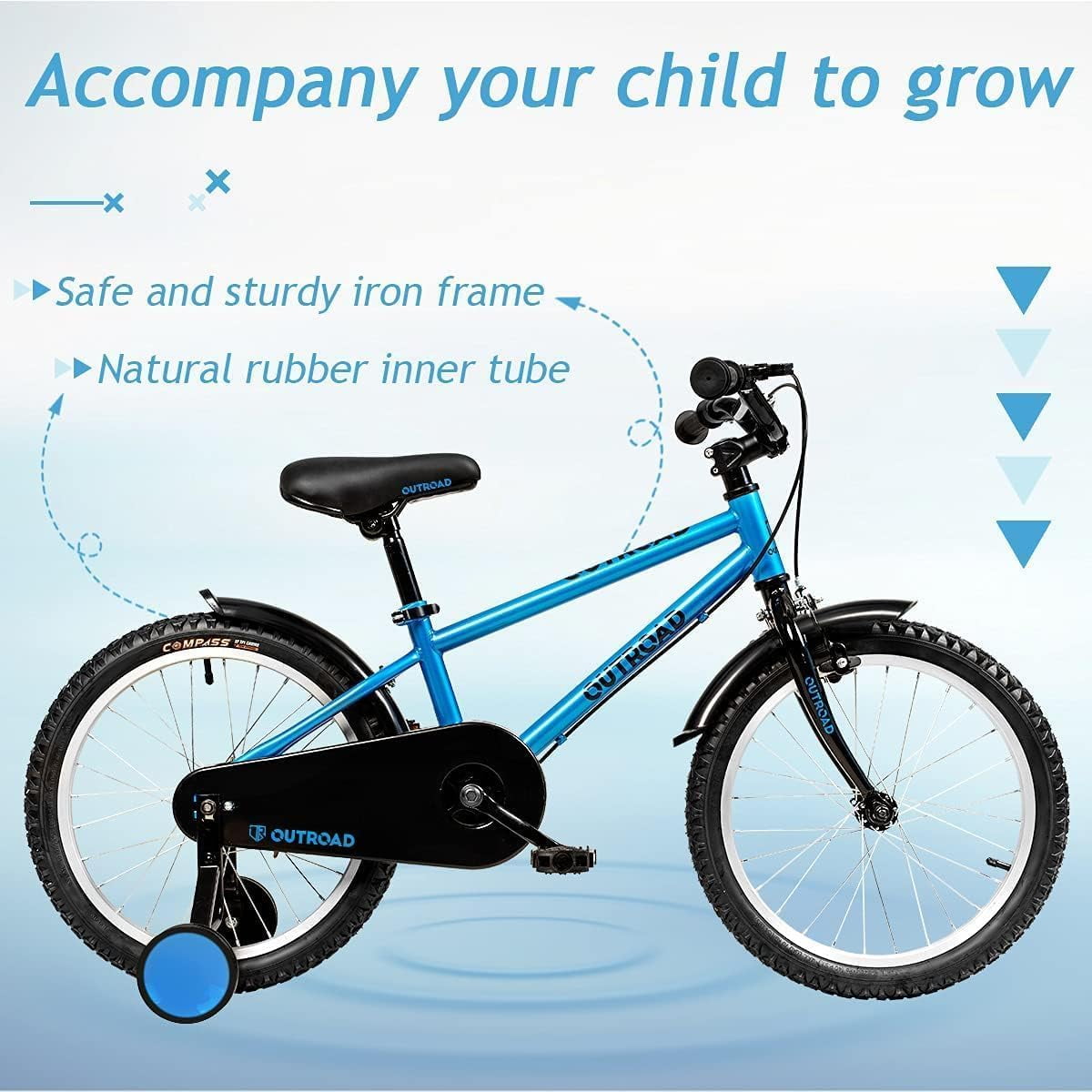 Marknig Kids Bike for Boys & Girls, 14 16 18 Inch Children's Bicycle for Ages 3-9 Years with Training Wheels and Adjustable Seat,Blue