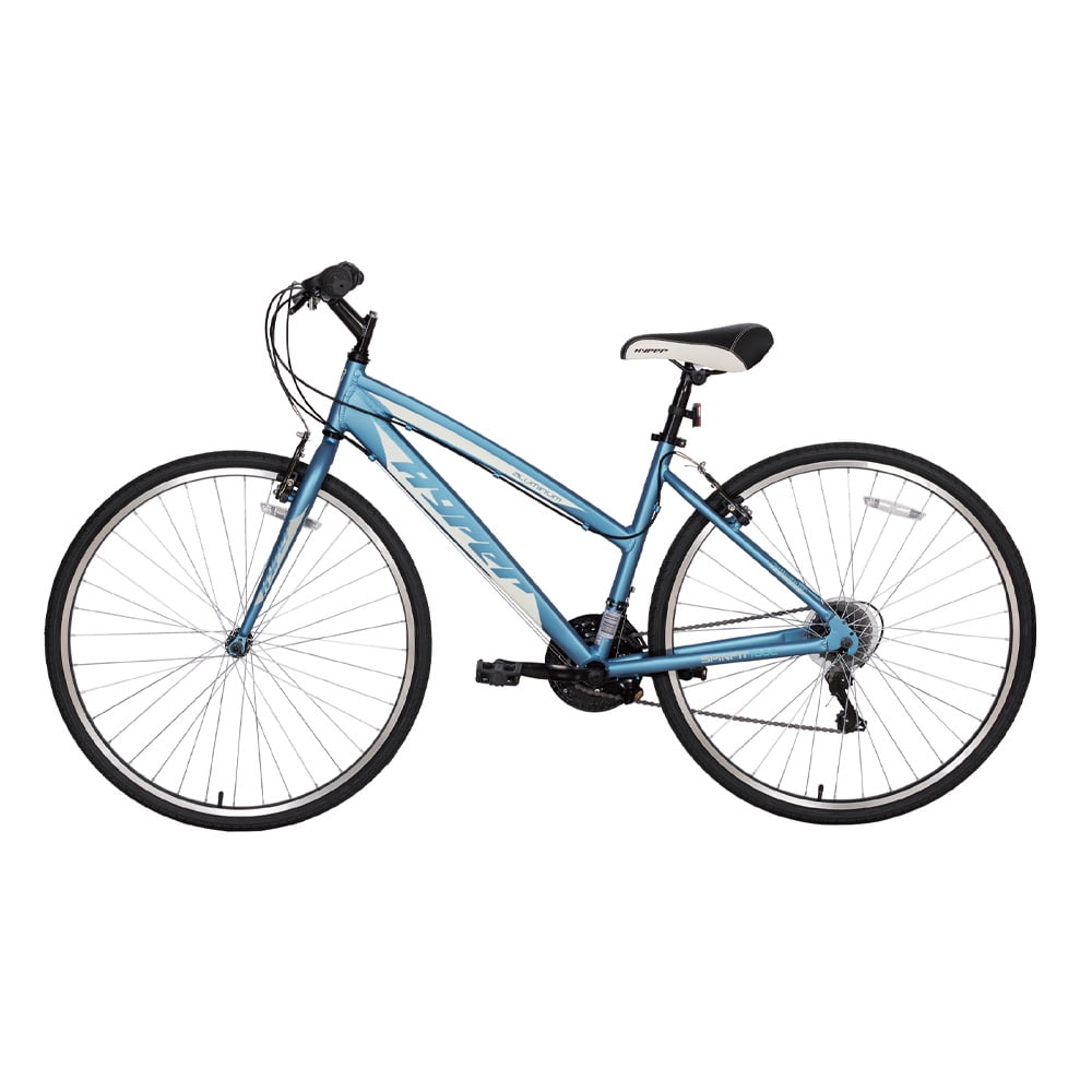Hyper Bicycles 700c Men's Spin Fit Hybrid Bike, Adults Ages 14+, Black/Blue