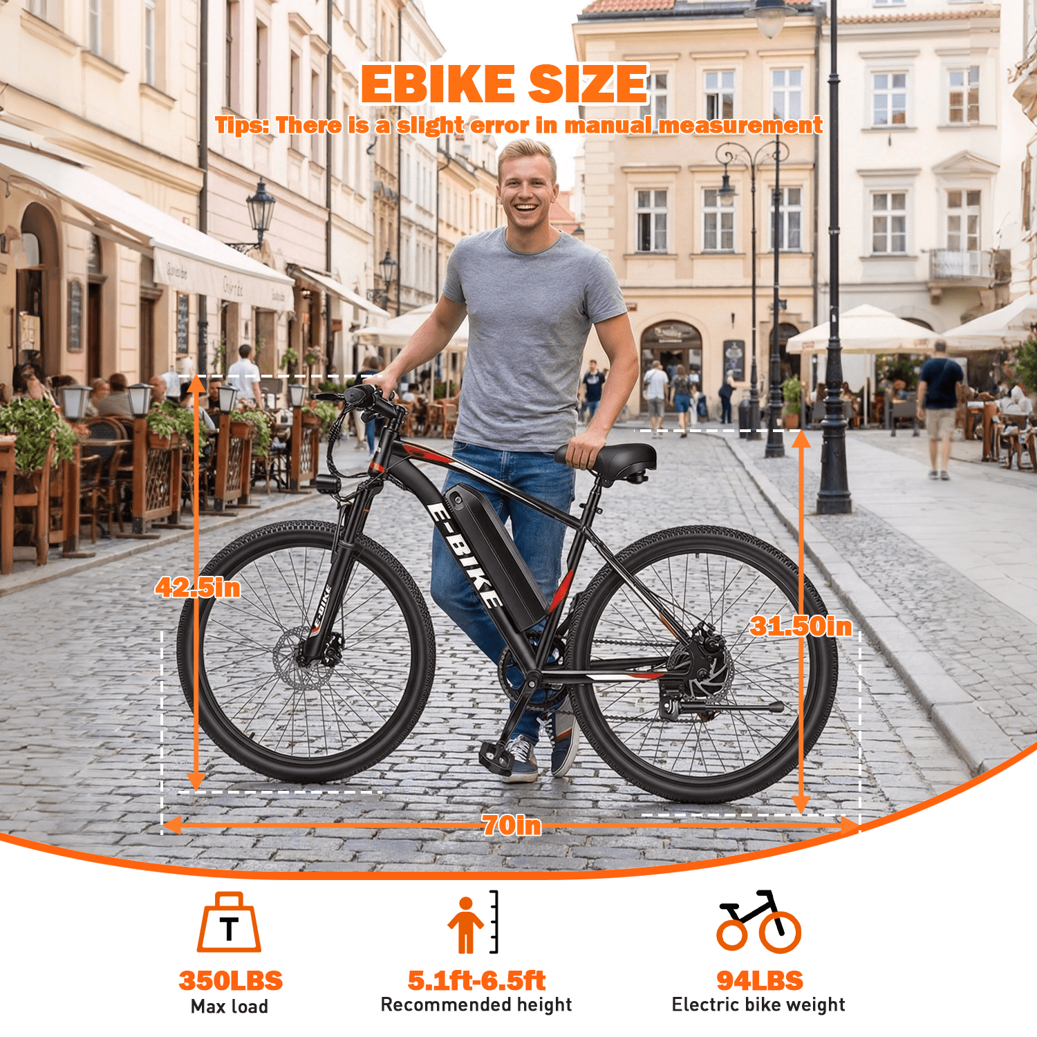 XKJ Electric Bike for Adults, 26”Electric Mountain Bike 576Wh Internal Battery & LCD Display,750W (Peak) Motor,7-Speed, Lightweight Ebike for Teens,40 Miles, Full Suspension,UL2849