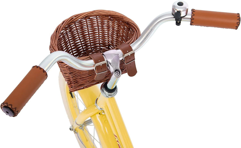 ACEGER 16 Inch Girls Bike with Basket, Purple, Training Wheels, Ages 4-8