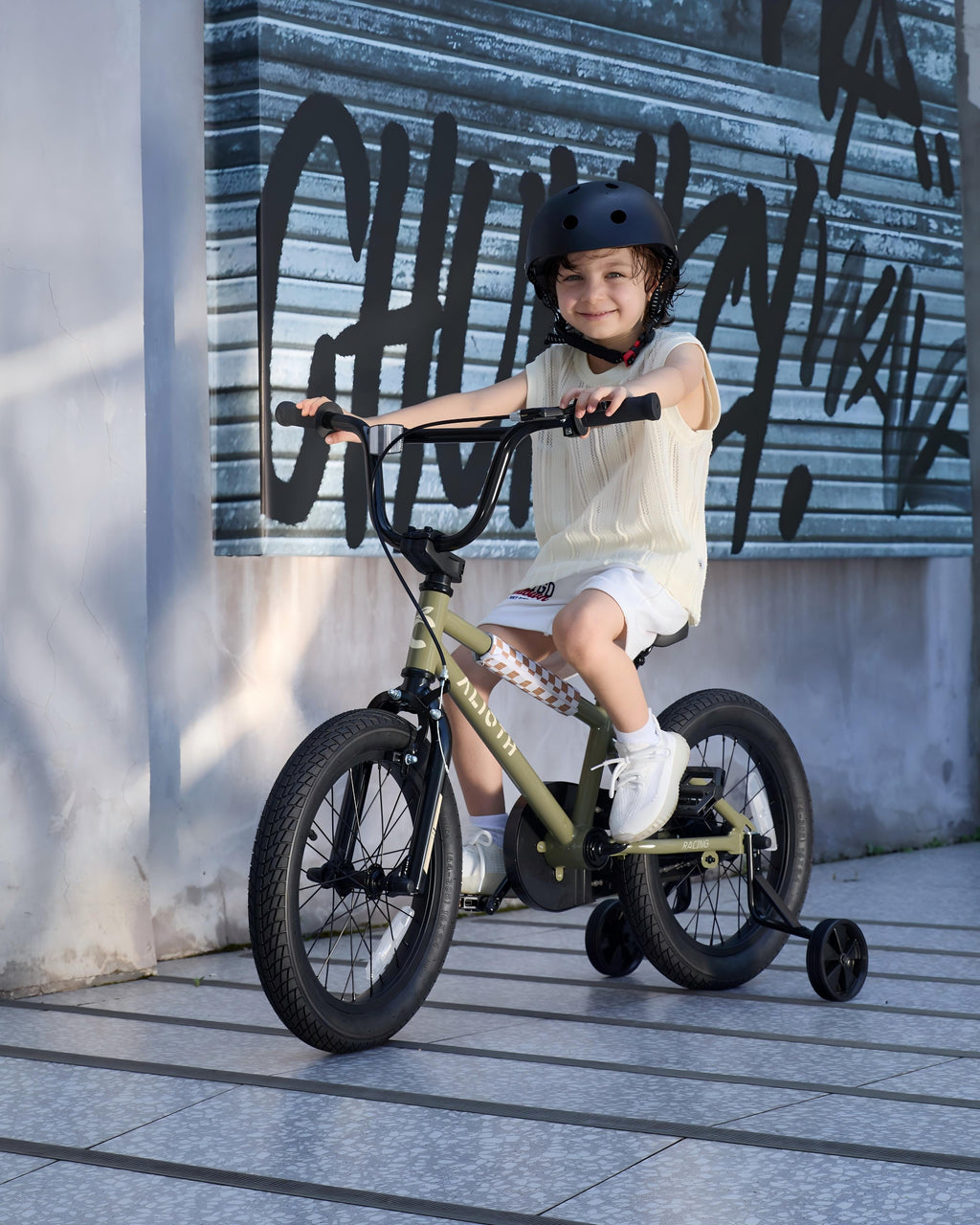 Vollsch BMX Style Kids Bike for 2-8 Years Old Boys Girls 16 Inches Toddlers Bicycle with Coaster Brake Training Wheels, Black