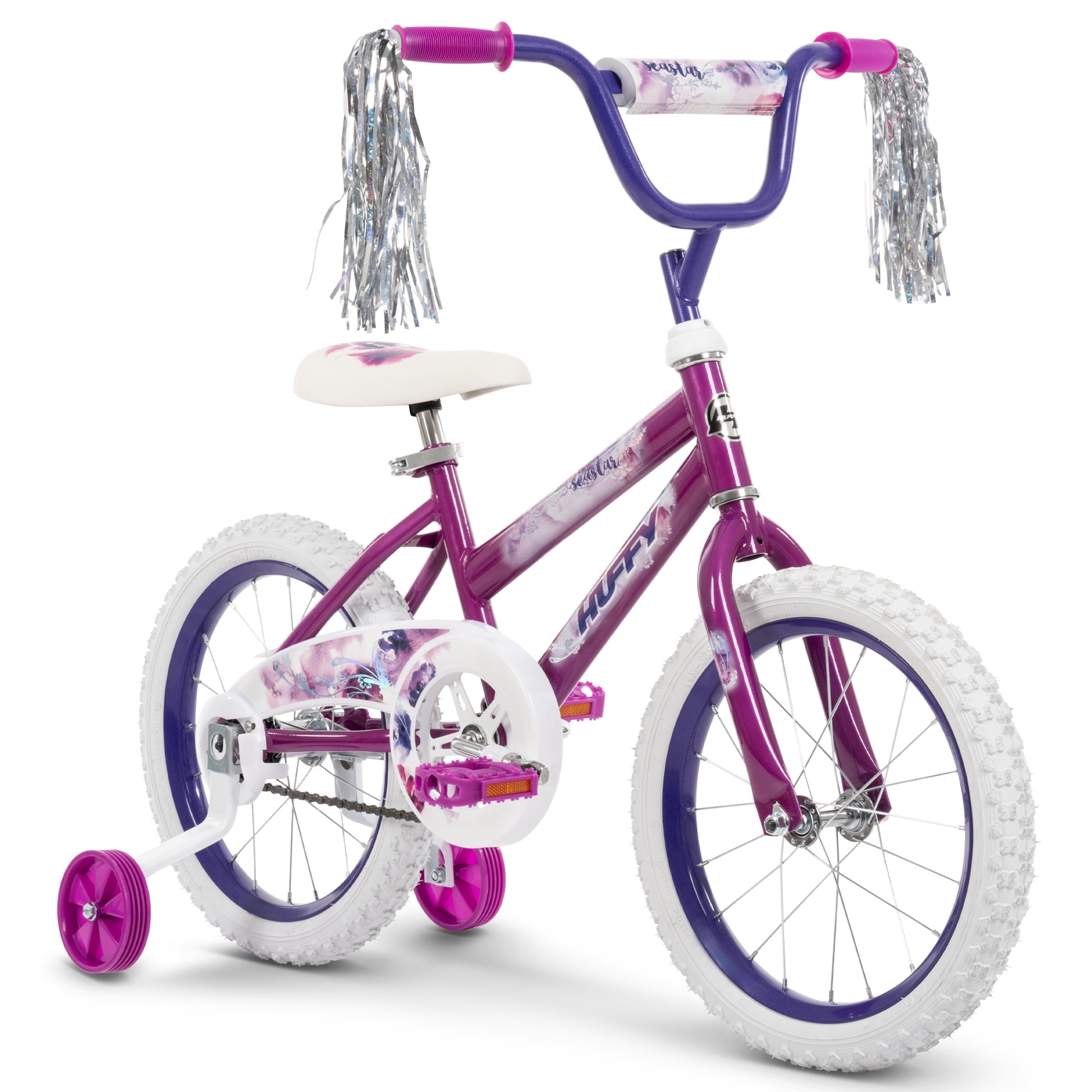 Huffy 16 Sea Star Kids' Bike, Fits Riders 42 - 48, Purple, Youth, Girls