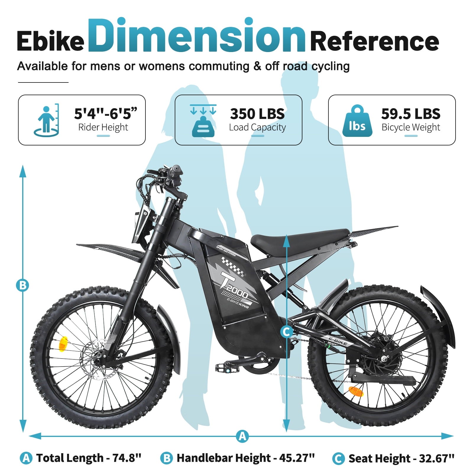 VTOKW T2000 Electric Dirt Bike for Adults,3000W Peak Electric Motorcycle 37MPH 48V 30Ah Battery,85+Miles Electric Bike,24 Fat Tire Ebike,Dual Hydraulic Brakes Mountain Bike,Full Suspension,UL2849