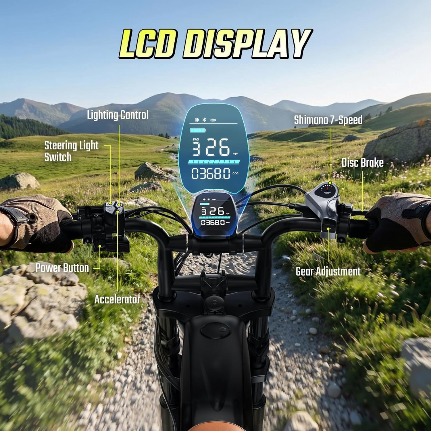 TST Electric Bike for Adults, 48V/15AH Battery, 20x4 Fat Tire, 750W Motor Off-Road E Biker, UL2849