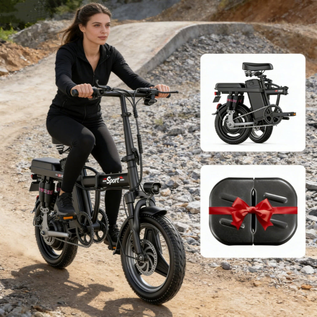 ASKGO F9 Adult Folding Electric Bike, 1200W 25 MPH 25 Miles, 48V 13Ah Removable Battery, Meets Daily Commuting,Going Out and Playing,Give the best gift,Folding Ebike for Adult with Two Seats .UL2849