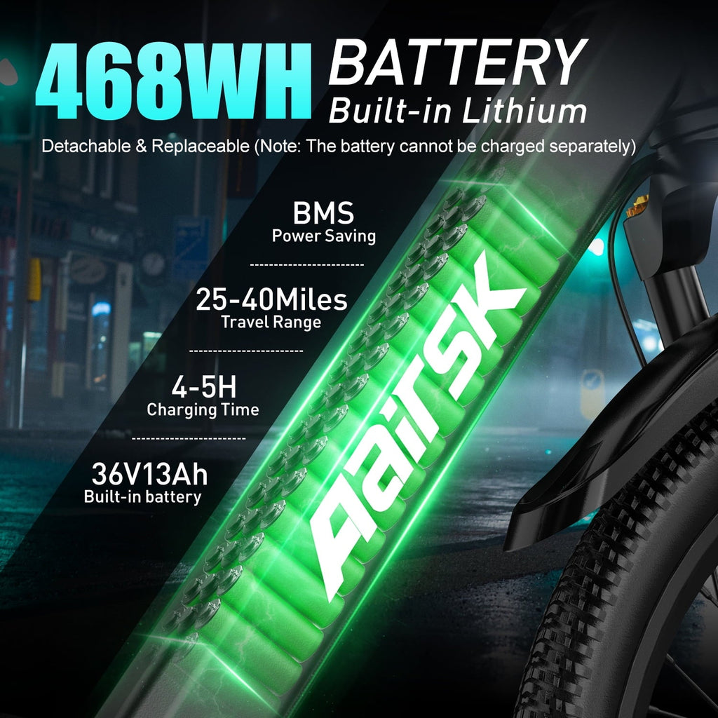Unibike 26Electric Mountain Bike for Adults, 400W Brushless Motor Ebike, Top Speed 22MPH, 36V 13AH Lithium Battery, Gray
