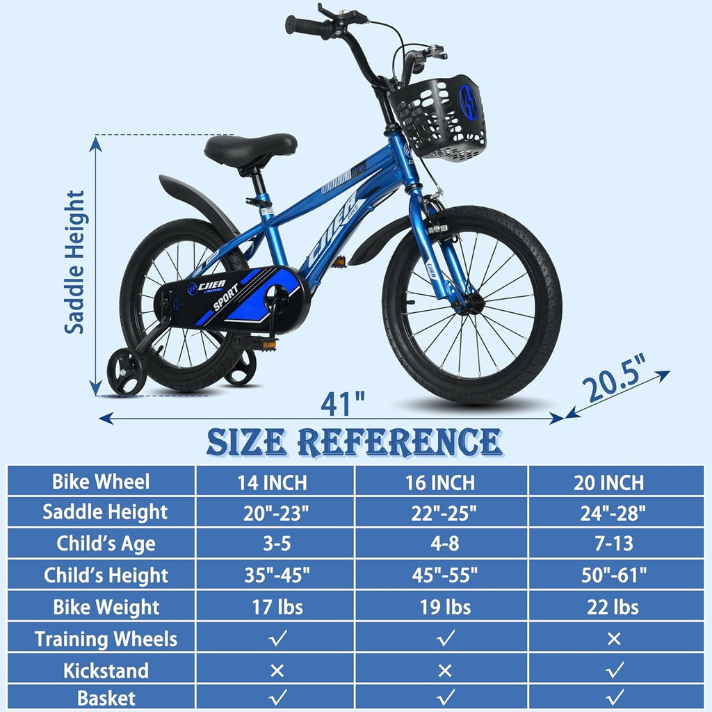 NEORIVER 14 Kids Bikes for Girls and Boys, Kids' Bicycles with Training Wheels, Ages 3-5 Years
