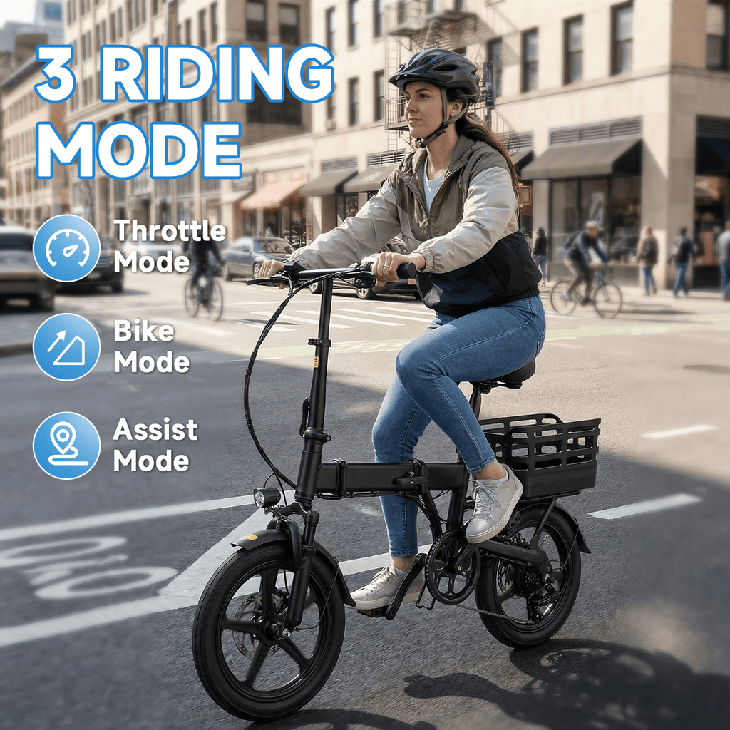 SHCNTEKU 14IN Folding Ebike, Features a high capacity 500W Peak Motor for Adults Teens, Removable Battery 25 Miles 20mph Electric bicycles,UL 2849