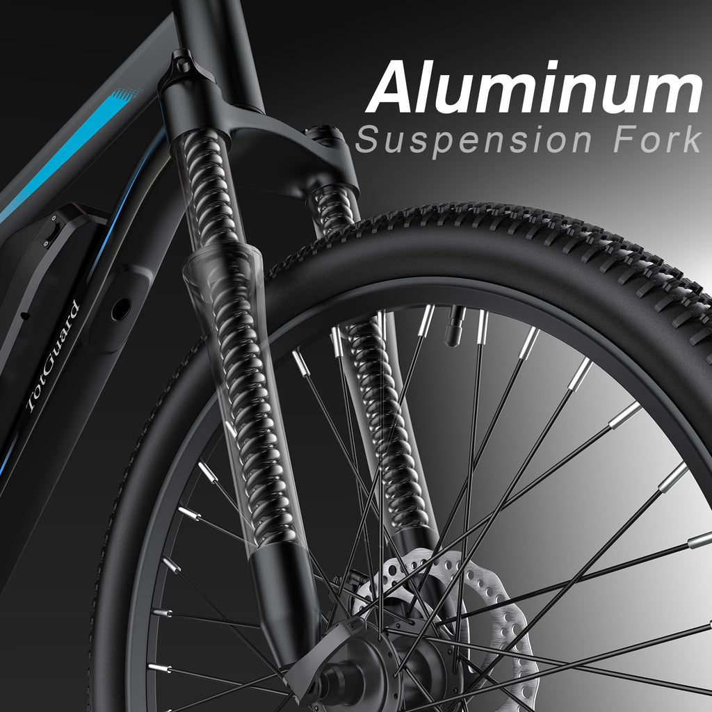 TotGuard Electric Bike for Adults, 26 Ebike 350W Adult Electric Bicycles, Electric Mountain Bike with 36V 10.4Ah Battery, Suspension Fork, Shimano 21 Speed Gears
