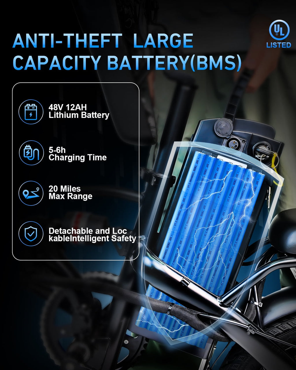 BroPath Electric Bike for Adults, Ebike, Electric Bicycle with 576WH Removable Battery,14 Folding Ebike, 21MPH,20+ Miles(MAX),500W High Motor,Multi-Shock Absorption,Commuting Mini E Bikes,UL2849
